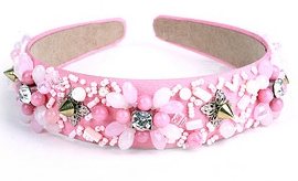 JosieChenJoanneSwift时尚艺术感粉色水晶铆钉式发箍